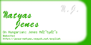 matyas jenes business card